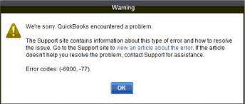 Error Code -6000 -77 QuickBooks